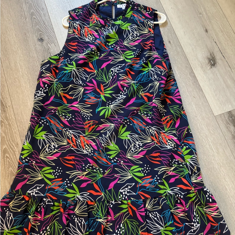 THML Multicolor Leaf Print Dress XL